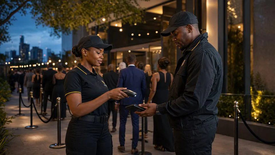 Sky Eye event security officers managing guest access